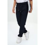Çocuk Unisex Kız/erkek Beli Lastikli Dar Paça Pamuklu Gabardin Kumaş Lacivert Okul PANTOLONU-PNT-2023 - Slim Fit - 6 - 7 Yaş