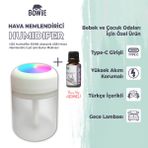 Çocuk Ve Bebek Odaları İçin Hava Nemlendirici Buhar Makinesi Işıklı Gece Lambası Humidifer Difüzör