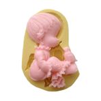 Çocuk Ve Kuş Şekilinde Silikon Pasta ve Seker Hamuru Kalibi 9x6x2 cm
