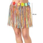 Çocuk ve Yetişkin Uyumlu Rengarenk Püsküllü Hawaii Luau Hula Etek 40 cm Kostüm