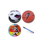Çocuk Yetişkin Futbol Topu Voleybol Topu Basketbol Topu Seti + Pompa + Top Iğnesi