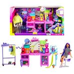 Çocuklar 3 Yıl Eski & Up için özel Doll, Pet Köpek & 45+ adet Dahil Vanity Rolling Giyim Rack, Işık-up Ayna, Giyim ve Aksesuarları, Oyuncak Hediyelik Barbie Ekstra Doll & Özel Playset