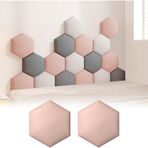 Çocuklar için 3D Altıgen Darbeye Dayanıklı Duvar Koruyucu - Çocuk Odası ve Kreş için 2 Kendinden Yapışkanlı Dolgulu Panel, Açık Pembe (20 x 23 cm) - Duvarlar için Güvenli Koruma