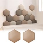 Çocuklar için 3D Altıgen Duvar Pedi - 2'li Paket Kendinden Yapışkanlı Darbeye Dayanıklı Panel, Yatak Odaları, Çocuk Odaları ve Oyun Odaları için Yumuşak Yatak Başlığı Dekorasyonu (Doğal