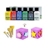 çocuklar için 6x75 ml artdeco Parmak Boyası Ponpon fırçalı baskı kalıplı set