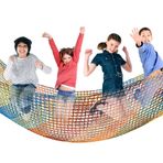 Çocuklar için Çift Katmanlı Güvenlik Ağı Tırmanma Oyun Koruma Ağı Arka Bahçe Oyun Alanları için Asma Köprü Çit Ağı Yatak Odası Veranda Hamak Ağı (6,5 x 9,8 FT Çok Renkli)