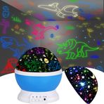 Çocuklar İçin Dinozor Gece Işığı,3 4 5 6 7 8 Yaşındaki Erkek Çocuklar İçin Erkek Oyuncakları,Yıldız Projektör 360 Derece Döndürme - 4 LED Ampul USB Kablosu ile 16 Işık Rengi Değiştirme,Çocuklar İçin