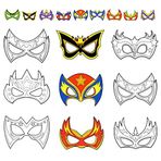 Çocuklar için Hifot Süper Kahraman Maskeleri Renklendirmek İçin Süper Kahraman Maskeleri Çocukları Boyamak İçin Süper Kahraman Partisi Cosplay Maskesi Erkek Oyunları El Sanatları Seti Çocuk Doğum Günü ve Karnaval Çocuğu 9 Parça (Deliksiz)