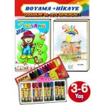 Çocuklar Için Kalın Boyama Kitabı+Hikaye (3-7 Yaşa Uygun)