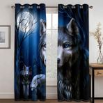 Çocuklar için Karartma Perdeleri Ay Işığı Kurtları 3D Baskılı 2 Panel 100 x 140 cm Isı Yalıtımlı Kuşgözü Pencere Karartma Panelleri Kreş Odası Dekoru Kolay Bakım Mikrofiber Yumuşak ve Rahat