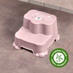 Çocuklar Için Kaydırmaz, Çift Basamaklı Tabure - Banyo ve Lavabo Katlı Yükseltici - Pembe