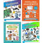 Çocuklar İçin Kodlama Yazılım Seti / Keşfedin! Kodlama + Keşfedin Robotlar + Kodlama Akademisi + Adım Adım Robotik Kodlama (Zeynep Erciyas Toz) / 4 Kitap Set