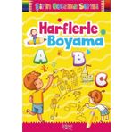 Çocuklar İçin Okul Öncesi Şirin Boyama Kitabı - Harflerle Boyama