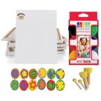 Cocuklar İcin Parmak Boyasi Seti 25X35 Tuval + Pon Pon Fircali Baski Kalipli 23 Parcali Set