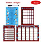 Çocuklar İçin Planlayıcı Set - Bordo Mavi (Alışkanlık Takibi, Haftalık Planlayıcı, Sorumluluk Takibi, Ders Programı)(Kopya)