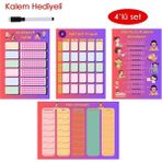 Çocuklar Için Planlayıcı Seti, Alışkanlık, Haftalık, Sorumluluk ve Ders Programı - Seçenek 1