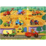 Çocuklar Için Renkli Ahşap Bultak Puzzle Inşaat Seti, 8 Parça - Seçenek 1 - Açık Bej