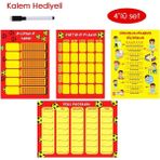 Çocuklar Için Renkli Planlayıcı Seti, Alışkanlık ve Ders Takibi, Haftalık Program - Seçenek 1