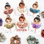 Çocuklar için Sevgililer Günü Hediyeleri - 24'lü Paket Sevgililer Balerin Kartları Saç Scrunchies - Okul Sınıf Erkek Kız Çocuklar ve Çocuklar için Sevgililer Günü Hediyesi Değişimi Parti Favor Setleri