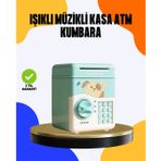 Çocuklar İçin Su Yeşili Atm Kasa Tasarımlı Şifreli Kumbara FRTKGT25DYMUCZZZSAM51MÜZİKLİIŞIKLIKUMBARA-16