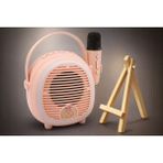 Çocuklara Özel Bluetooth Karaoke Mikrofon ve Ahşap Tripodlu – Pembe