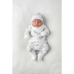 Çocuksan Baby&Kids Wear Erkek Bebek Mavi Dinazorlu Penye Hastane Çıkışı 5'li Set Takım - Zıbın, Organik Pamuk, Yumuşak
