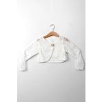 Çocuksan Baby&Kids Wear Kız Çocuk Beyaz Dantel Bolero Ceket 1-12 Yaş Uzun Kollu İnci Düğmeli Abiye Üst