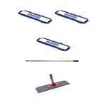 Cod-Ex 3 Adet 40 cm Orlon Nemli Palet Tablet Toz Toplama Statik Mop Takımı Seti