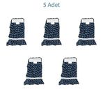 Cod-ex Dar Islak Yedek Mop Paspas Başlığı - Pamuklu - Mavi - 17 Cm. - 450 Gram - 5 Adet