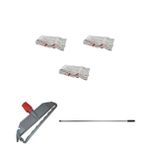 Cod-Ex Geniş Islak Paspas Mop Takımı Seti - 3 Adet Geniş Islak Mop Başlığı + Metal Sap + Mop Tutucu