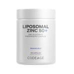 Codeage Liposomal Zinc 100 Capsul–3 Month Supply–One Per Day-50mg Zinc Gluconate- Essential Mineral-Vegan. (Renksiz)