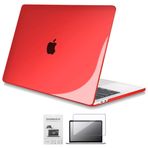 Codegen Apple 13'' Macbook Pro A2338 M1 Kristal Kırmızı Kılıf Koruyucu + Ekran Filmi