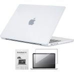 Codegen Apple 14" Macbook Pro M1 A2442 Beyaz Carbon Fiber Dizayn Kılıf Koruyucu Kapak +Film