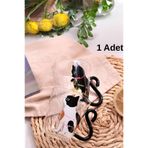 CÖDEL Kedi Desenli Kulplu Çay Kahve Meşrubat Bardağı Kedi Motifli Bardak 1 Adet 250 ml