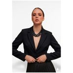 codemark Kadın Siyah Vatkalı Kısa Ceket