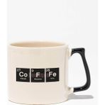 Coffee Baskılı | Periyodik Tablo Hediyelik | Siyah Kulplu Modern Seramik Kupa