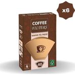 Coffee Filters Coffe Filters Filtre Kahve Kağıdı Brown 40'Lı - (6 Adet)