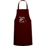 Coffee & Kalp Tasarım Özel Baskılı Chef Mutfak Önlüğü Bordo