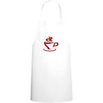 Coffee Tema Özel Baskılı Chef Mutfak Önlüğü Beyaz