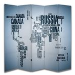 Coğrafya Temalı Özel Tasarım Paravan Room Divider 180 x 200 cm