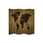 Coğrafya Temalı Özel Tasarım Paravan Room Divider PRV1183, 180 x 180