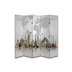 Coğrafya Temalı Özel Tasarım Paravan Room Divider PRV1204, 180 x 180