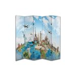Coğrafya Temalı Özel Tasarım Paravan Room Divider PRV1205, 180 x 180