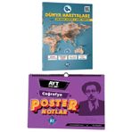 Coğrafyanın Kodları Dünya Haritaları Çalışma Defteri Soru Bankası & AYT Coğrafya Poster Notlar Seti