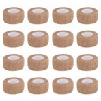 Cohesive Bandaj 2,5 cm x 4,5 m – Kendinden Yapışkanlı Bandaj Wrap Nefes Alabilir Bandaj Bant Rulolar Atletik Elastik Kendinden Yapışkanlı Sargı Spor Enjuri, Bilek, Diz, Ayak Bileği Sprein ve Şişirme için (16 Paket Bej)
