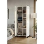 Çok Amaçlı 2 Kapaklı 8 Gözlü Dolap70×45×185 cm–Kiler,Mutfak,Balkon ve Banyo Depolama Dolabı