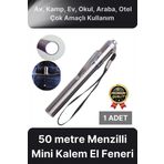 Çok Amaçlı 50 Metre Menzilli Tek Modlu Beyaz 1 Pille Çalışan Kamp Ev Mini Kalem Cep Boyu El Feneri