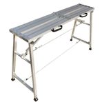 Çok Amaçlı Alüminyum İskele Merdiveni Ayarlanabilir Katlanır Çalışma Platformu 400kg Yük Kapasitesi 27cm Geniş 180cm Uzun Taşınabilir Adım Merdiven Alçıpan ve Ev Projeleri için