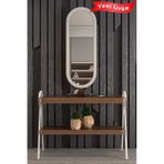 Çok Amaçlı Aynalı Takı Dolabı Mdf Kapak - Çam - Oval Çerçeve