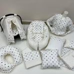 Çok Amaçlı Babynest, Puset Örtüsü ve Minderi, Alt Açma ve Battaniye, Nevresim Takımı, Emzirme Minderi, Emzirme Önlüğü15'li Set